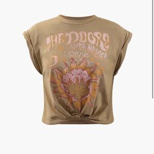 Free People Tan Tee with Graphic Design